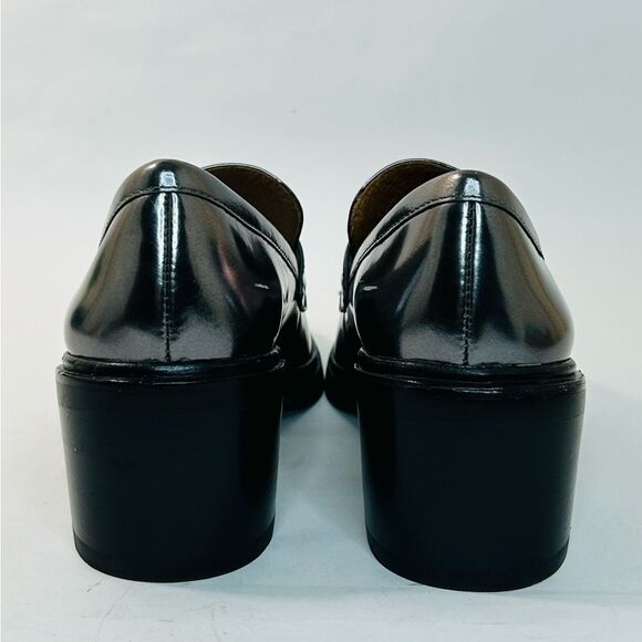 Coach Heath Block Heel Penny Loafer Mirror Metallic Leather size 9 EUC - Picture 6 of 11
